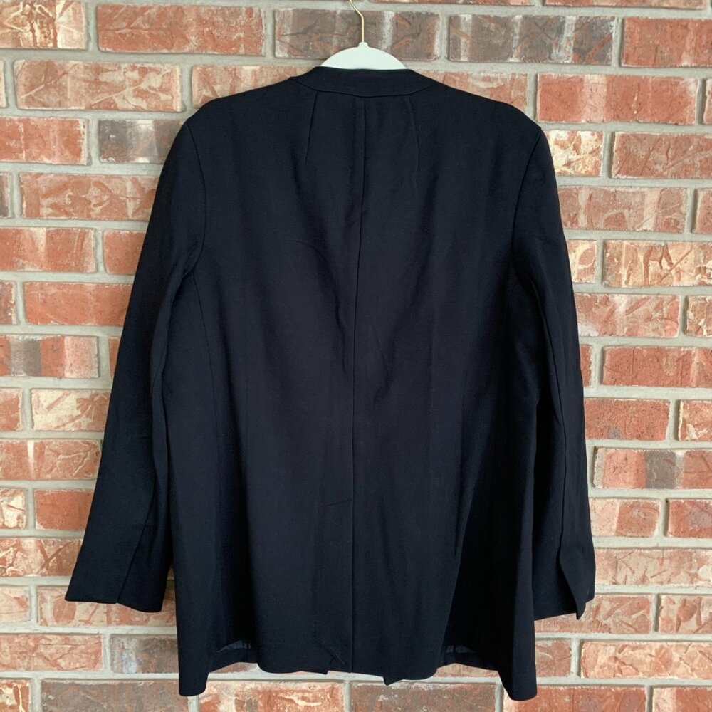 NWT SPANX The Perfect Collarless Oversized Pointe Navy Blue Blazer Size M - Picture 3 of 15